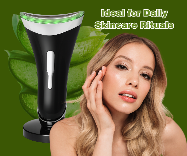 Electric Face Massager with Charging Dock, 3 LED Light Colours, 3 Modes Rechargeable Sculpting Tool for Jaw, Neck & Facial Care, Compact Skincare Device