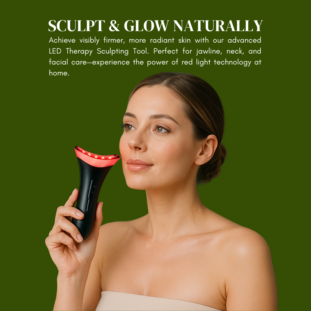 Electric Face Massager with Charging Dock, 3 LED Light Colours, 3 Modes Rechargeable Sculpting Tool for Jaw, Neck & Facial Care, Compact Skincare Device, with Gua Sha Stone