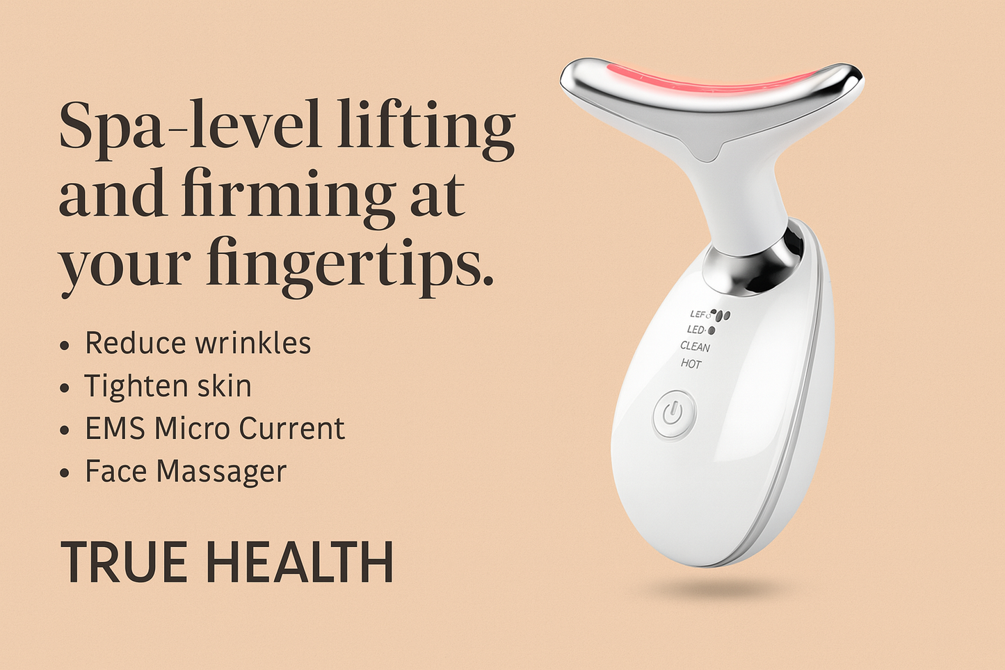 True Health Electric Face Massager, Face Lifting Device with 7 Colors and 3 Modes, LED Face Sculpting Device for Anti Aging with Gua Sha