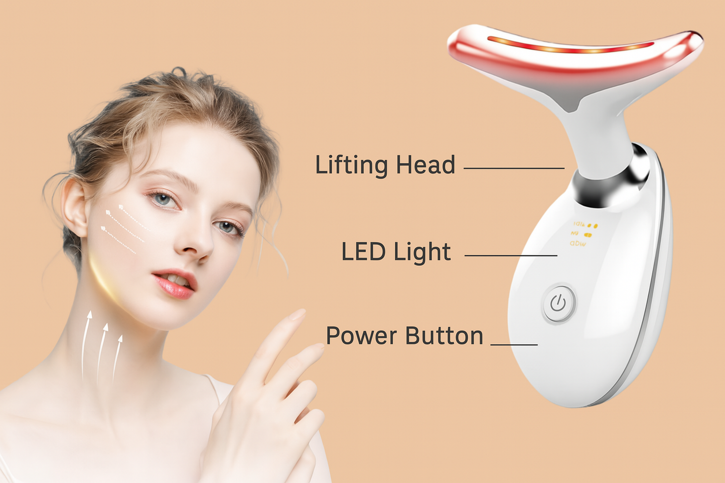 True Health Electric Face Massager, Face Lifting Device with 7 Colors and 3 Modes, LED Face Sculpting Device for Anti Aging with Gua Sha