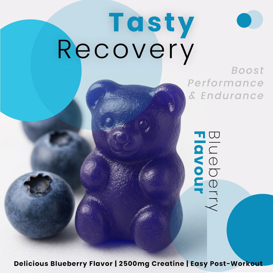 True Health Creatine Monohydrate Gummies - Vegan Muscle Recovery Supplement, Blueberry Flavor, 60 Count - Easy & Tasty Post-Workout Boost