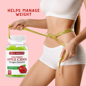 True Health Apple Cider Vinegar Gummies 1000mg – Vegan ACV Supplement for Digestion, Detox & Metabolism Support | Natural Apple Flavor, 60 Gummies