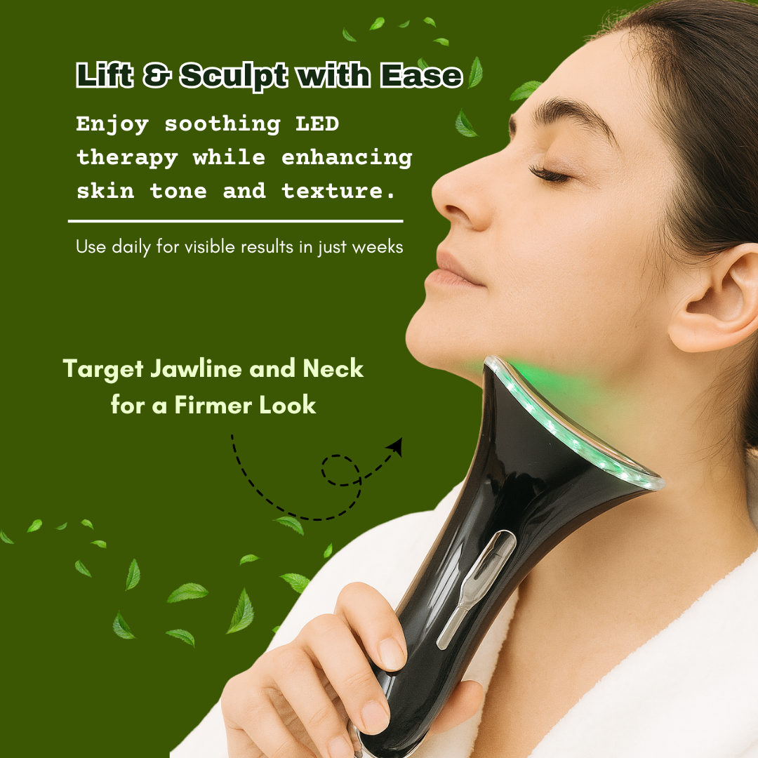 Electric Face Massager with Charging Dock, 3 LED Light Colours, 3 Modes Rechargeable Sculpting Tool for Jaw, Neck & Facial Care, Compact Skincare Device