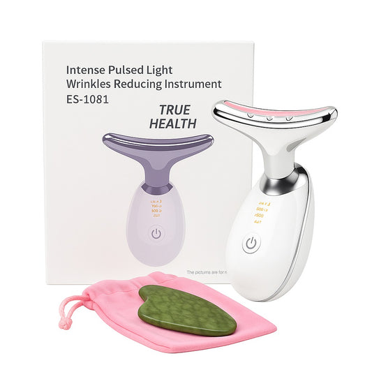 True Health Electric Face Massager with Gua Sha – Rechargeable Face Lifting Device with 7 LED Light Colours & 3 Modes | Gua Sha Sculpting Tool for Anti-Aging & Skin Firming