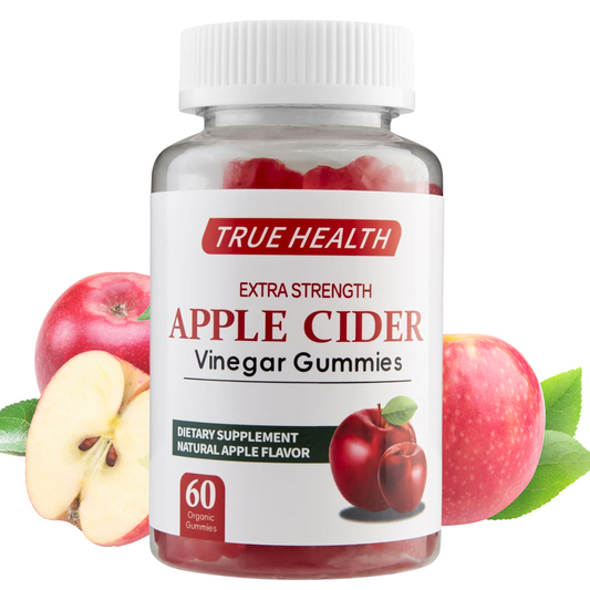 True Health Apple Cider Vinegar Gummies 1000mg - Vegan ACV Supplement for Digestion, Detox, and Metabolism Support